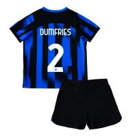 Fotbalové Dres Inter Milan Denzel Dumfries #2 Dětské Domácí 2023-24 Krátký Rukáv (+ trenýrky)